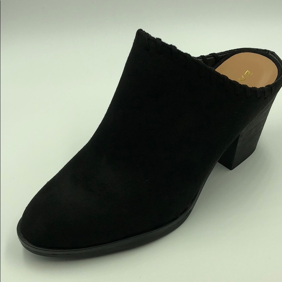 NIB Black Suede Block Heel Mules - Picture 2 of 5